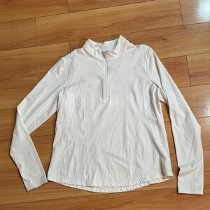 CALIA Women's Pure White Inspire Long Sleeve 1/4 zipTop